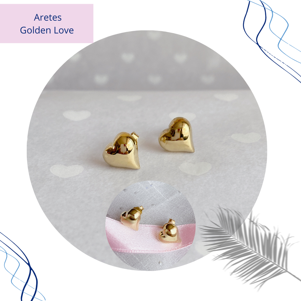 Aretes Golden Love