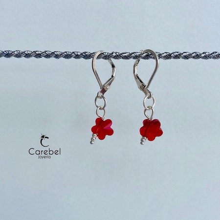 Aretes Flor Cristal Swarovski (hug cerrado)
